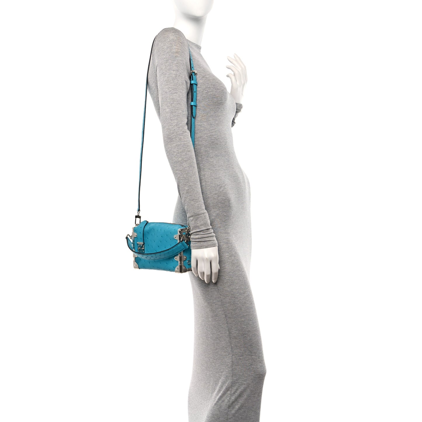 Ostrich Side Trunk PM Candy Blue