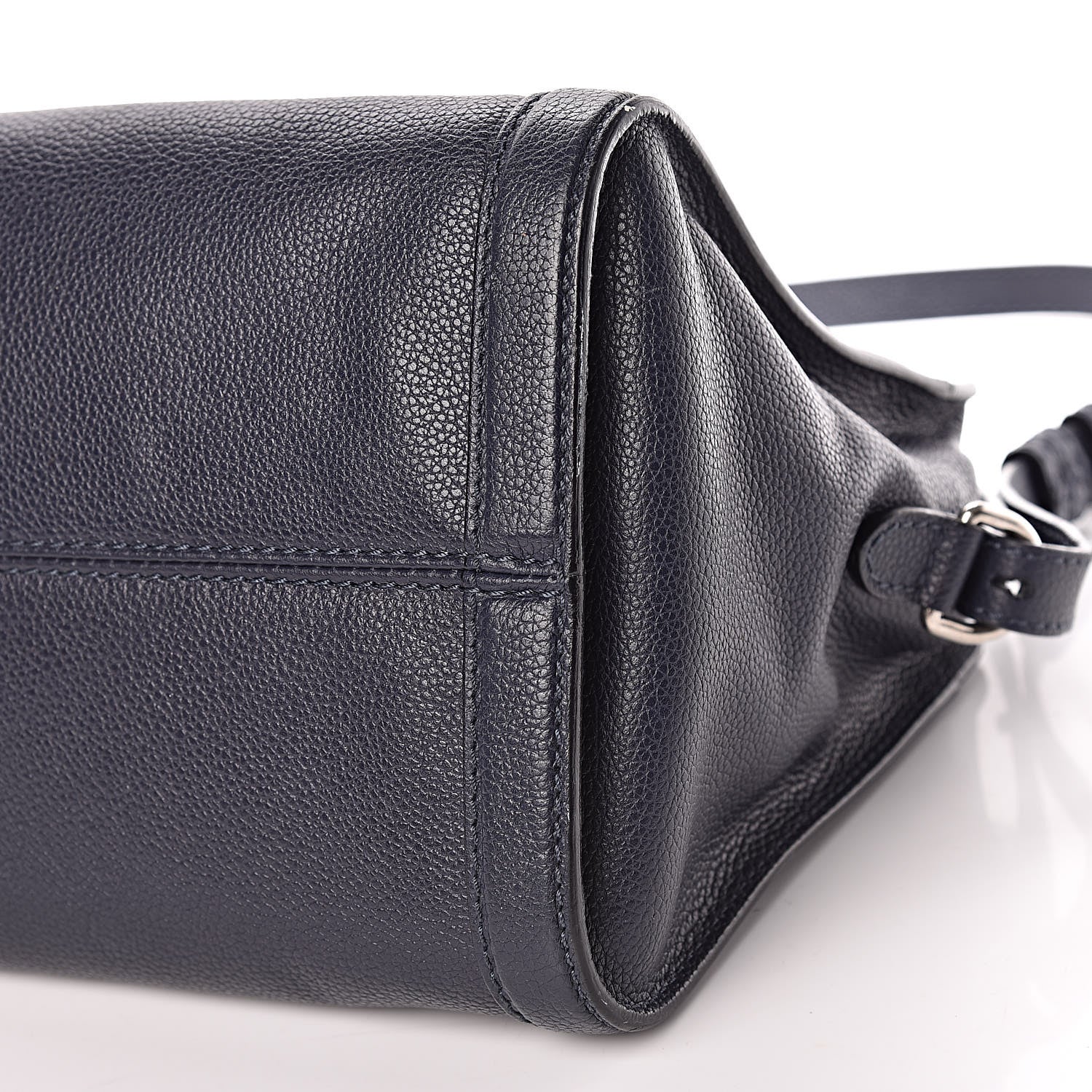 Alexander McQueen Pebbled Calfskin Small Skull Padlock Zip Around Tote Navy 14 of 16
