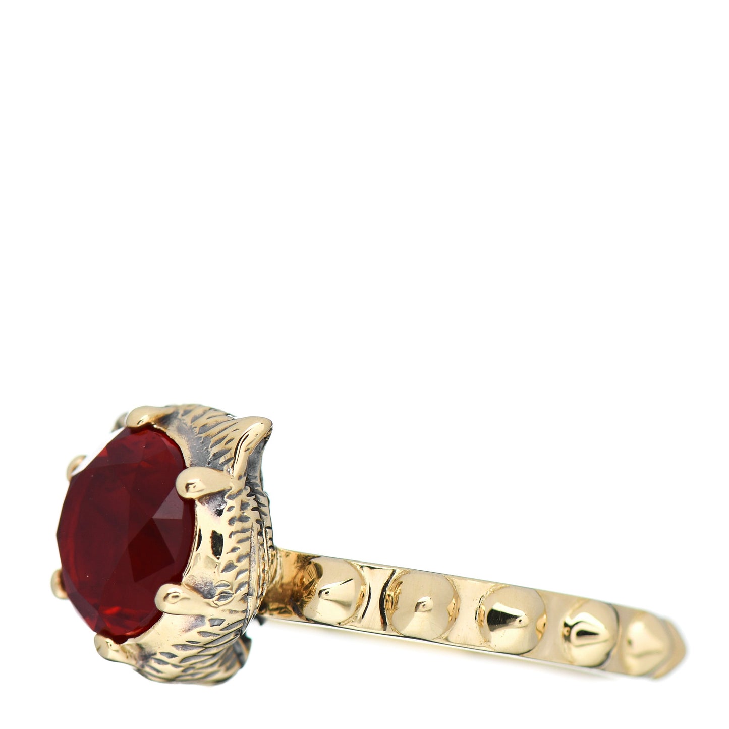 18K Yellow Gold Diamond Fire Opal Le Marché Des Merveilles Feline Ring 49 5