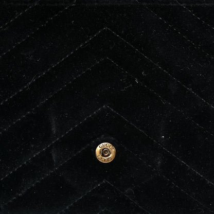 Gucci Velvet Matelasse GG Marmont Chain Wallet Black 23 of 24