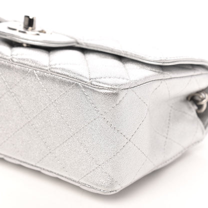 Chanel Metallic Lambskin Quilted Mini Rectangular Flap Silver 9 of 10
