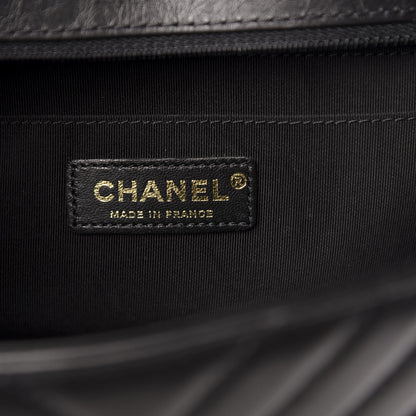 Chanel Aged Calfskin Chevron Quilted Backpack Black 5 of 10