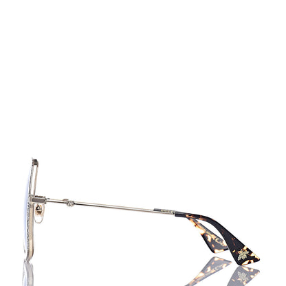 Gucci Glitter Acetate Oversize Square Frame Sunglasses GG0106S Gold 3 of 7