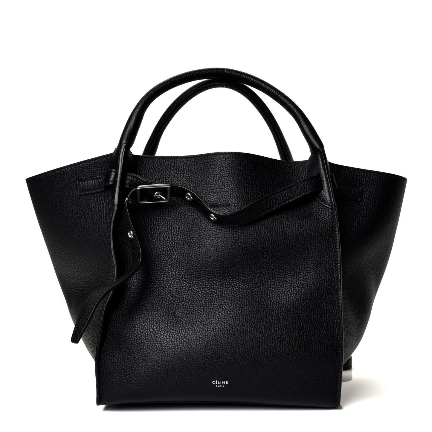 Supple Grained Calfskin Small Big Bag Black