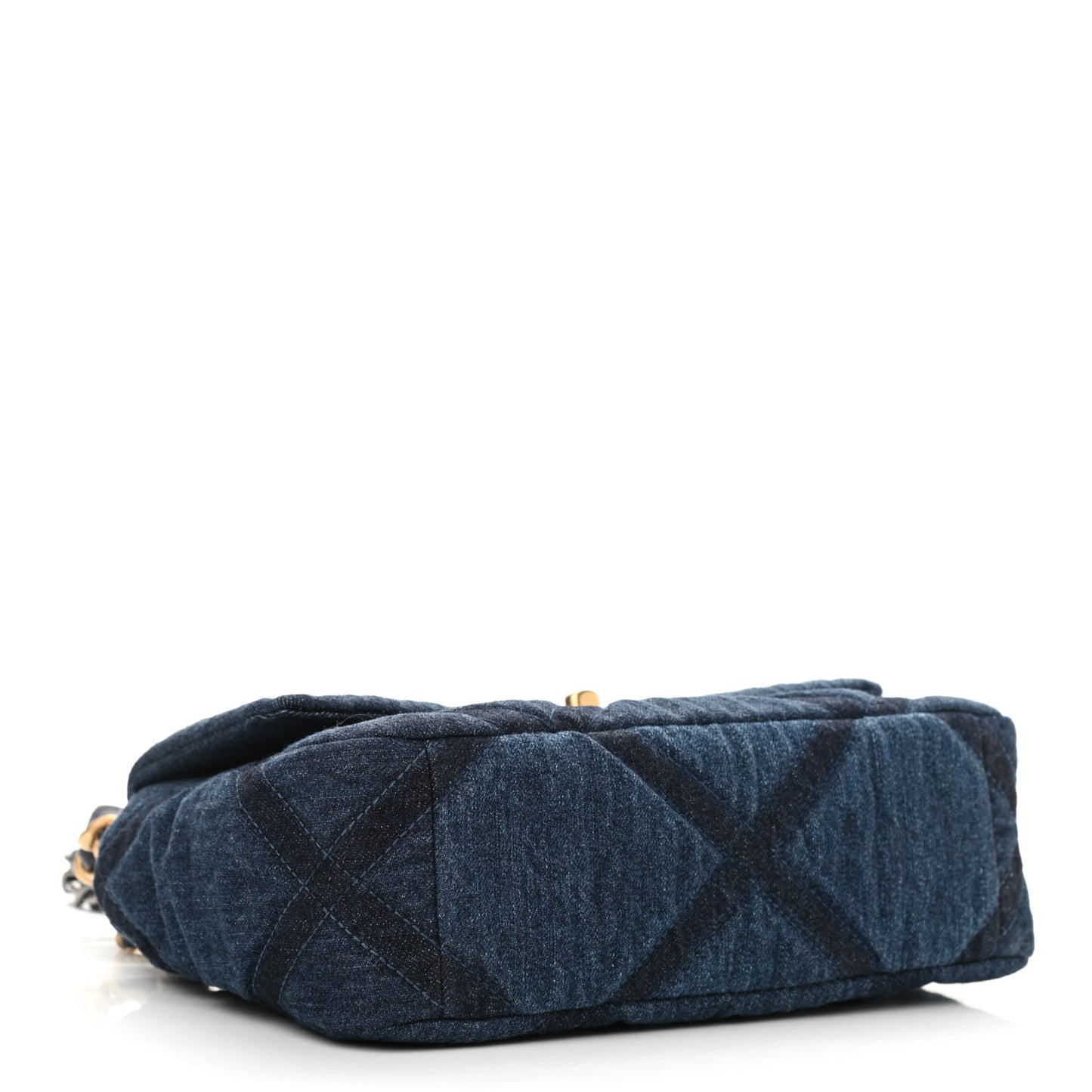 Denim Quilted Medium Chanel 19 Flap Blue