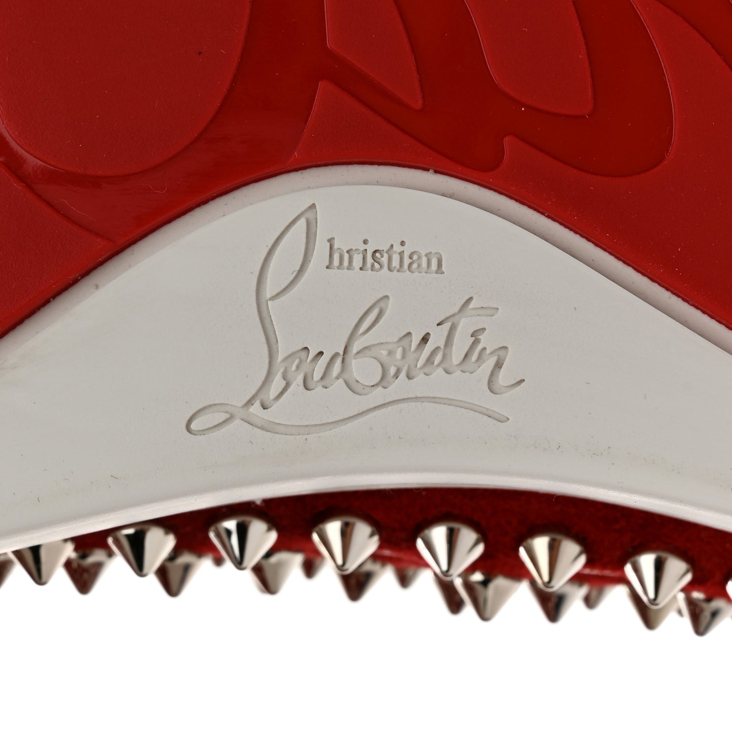 Veau Velours Denim Lou Spikes Flat Sneakers 41 Red