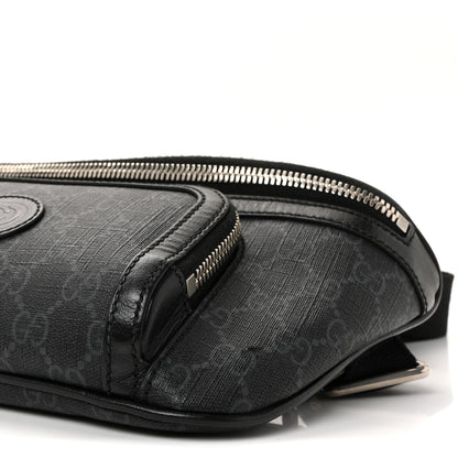 Gucci GG Supreme Monogram Textured Calfskin Retro Interlocking G Belt Bag Black 9 of 9