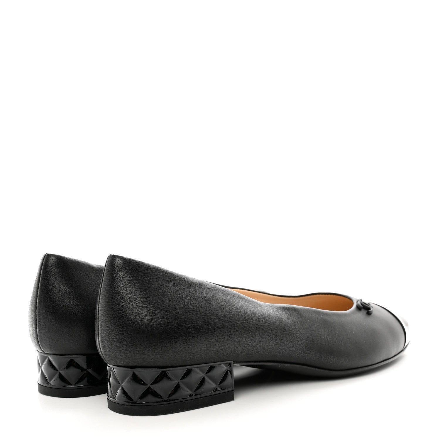Chanel Lambskin Patent Quilted CC Cap Toe Mocassin Loafer 37 Black 4 of 14