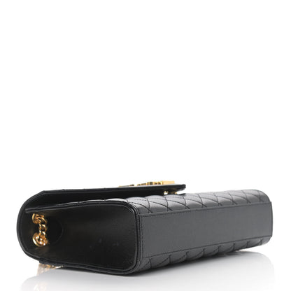 Saint Laurent Grain De Poudre Textured Mixed Matelasse Triquilt Medium Monogram Satchel Black 4 of 12