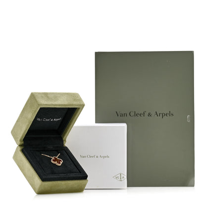 Van Cleef & Arpels 18K Yellow Gold Carnelian Vintage Alhambra Pendant Necklace 6 of 6