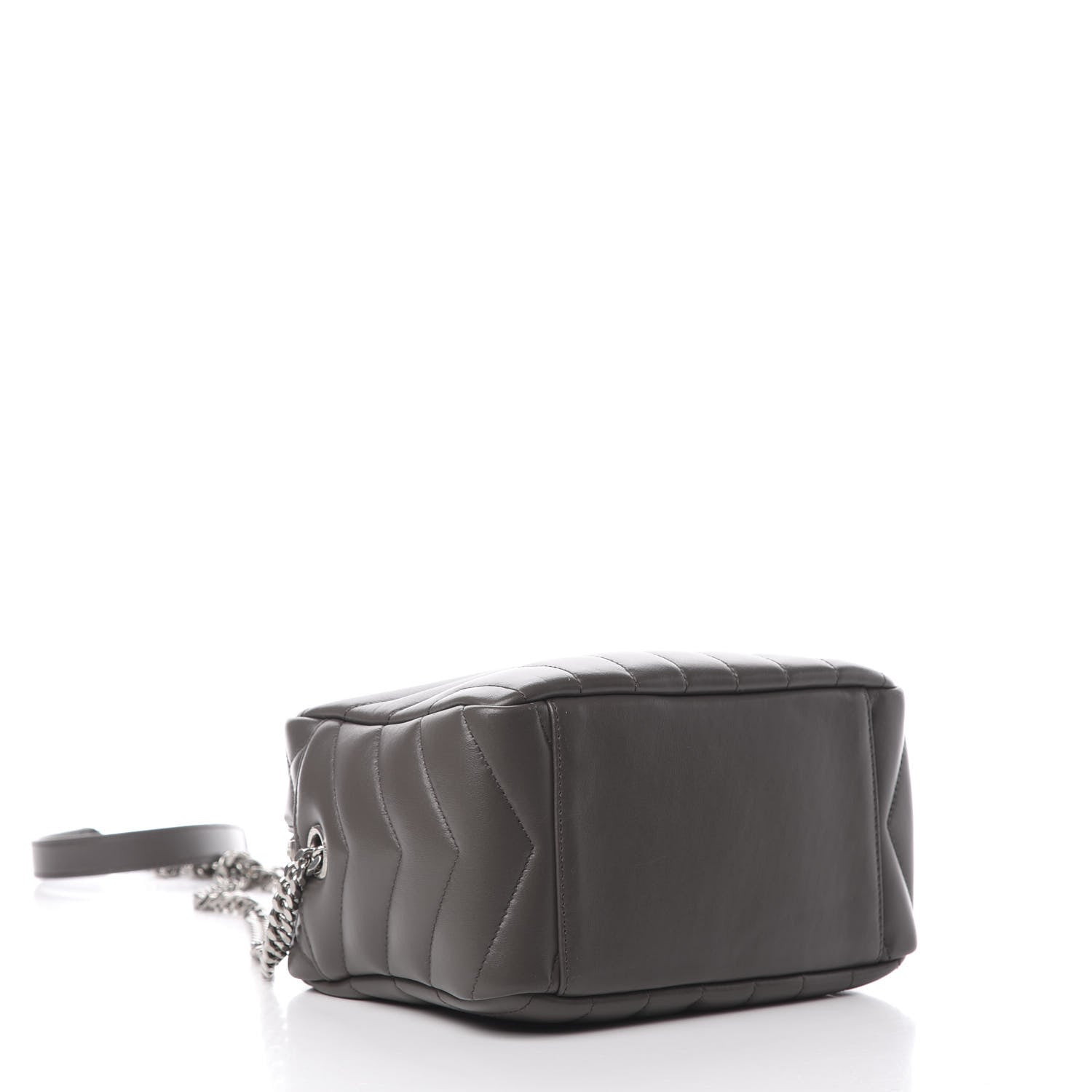 Saint Laurent Calfskin Y Quilted Monogram Small Loulou Bowling Bag Earth 4 of 11