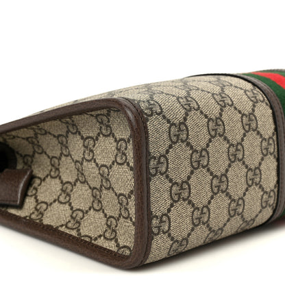 Gucci GG Supreme Monogram Web Ophidia GG Toiletry Case Beige New Acero 9 of 11