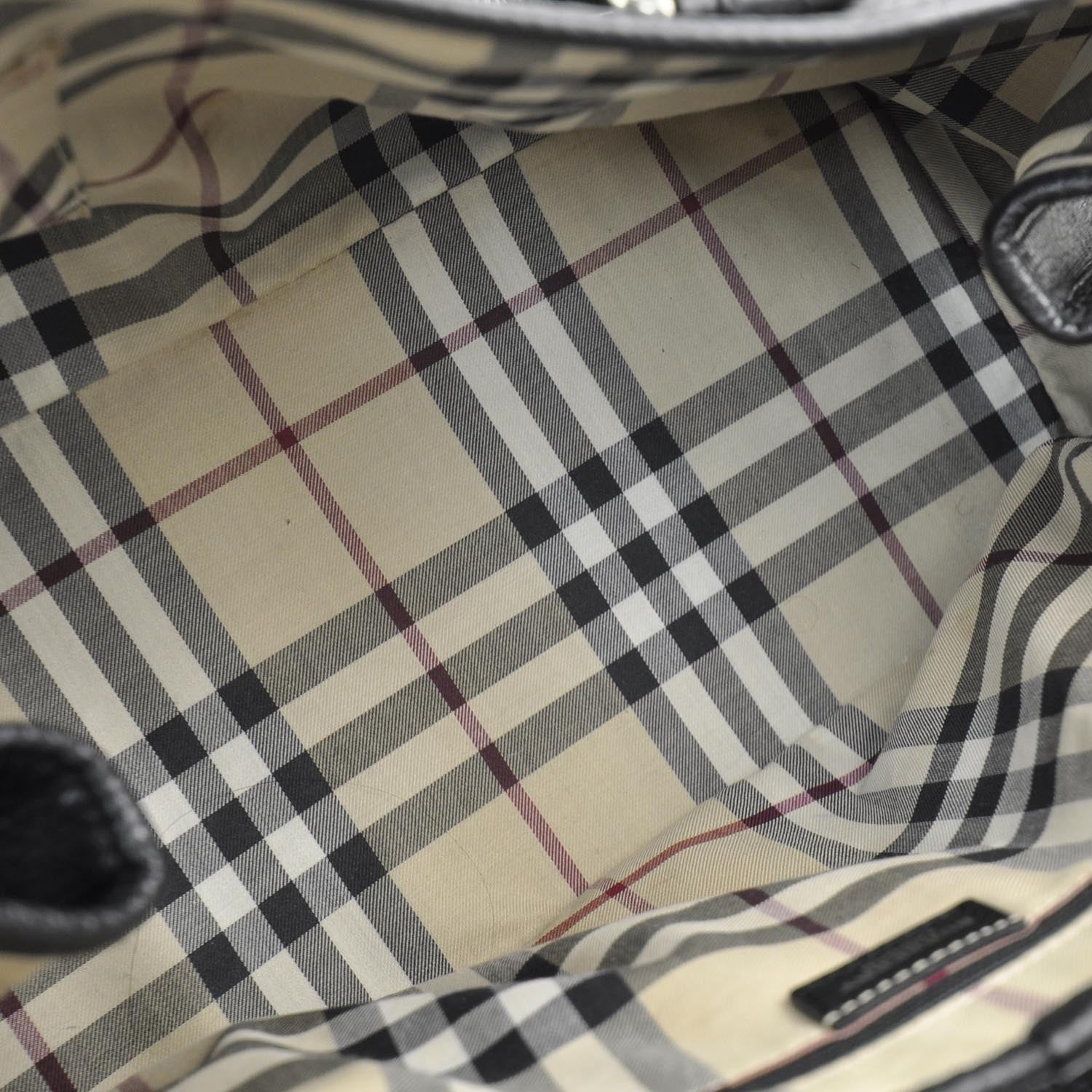 Burberry Pebbled Leather Satchel Black 7 of 9