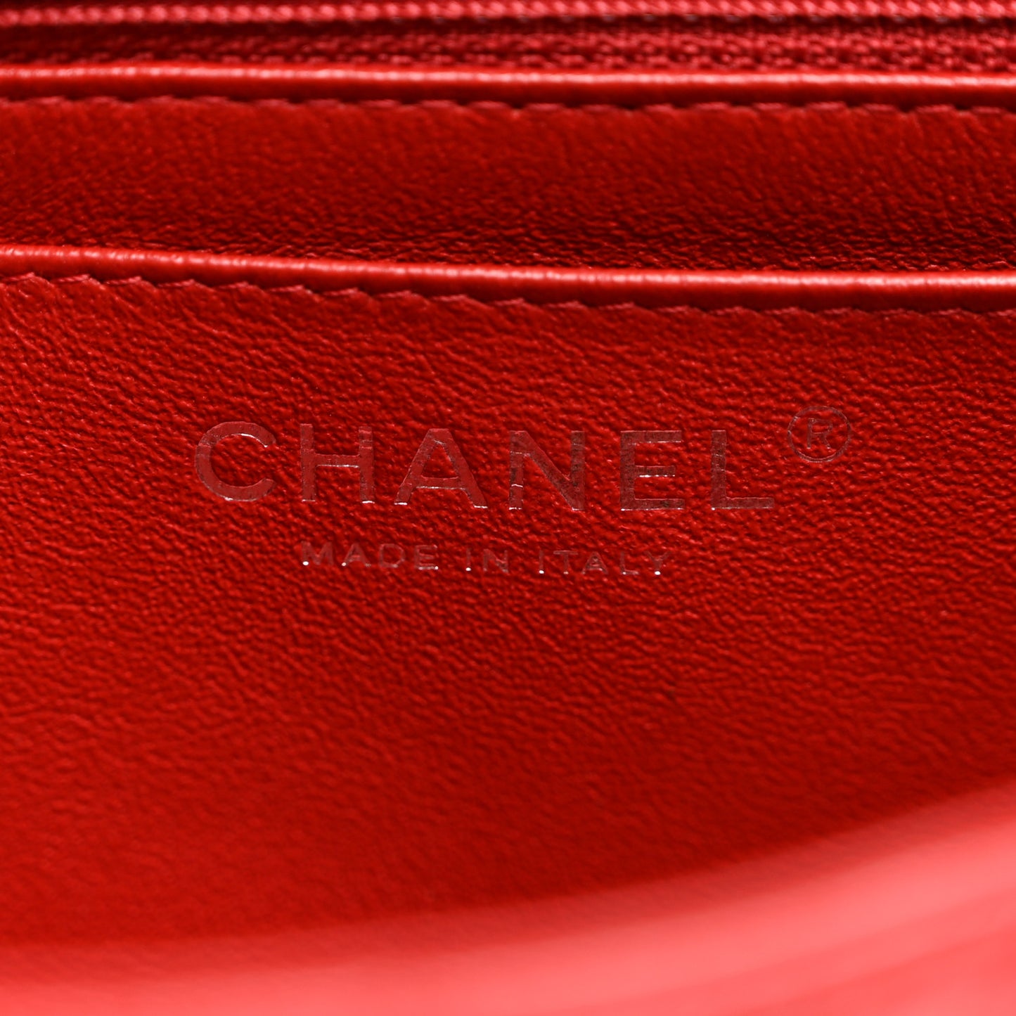 Caviar Quilted Mini Rectangular Flap Red