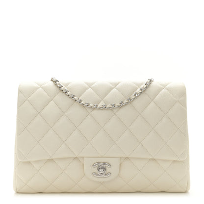 Chanel Pearly Caviar Quilted Clutch With Chain Flap Dark White 1 of 11