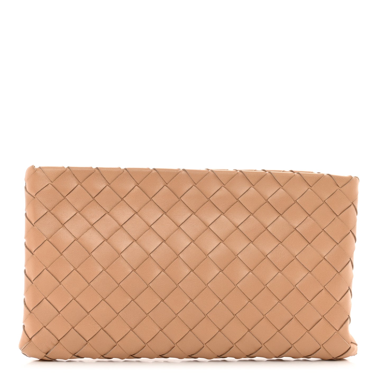 Nappa Intrecciato Small Zip Pouch Caramel