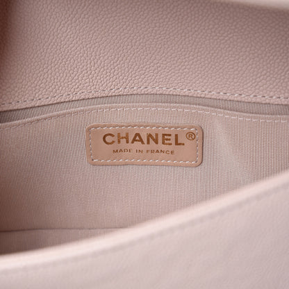 Chanel Caviar Chevron Quilted Small Boy Flap Light Beige 6 of 10