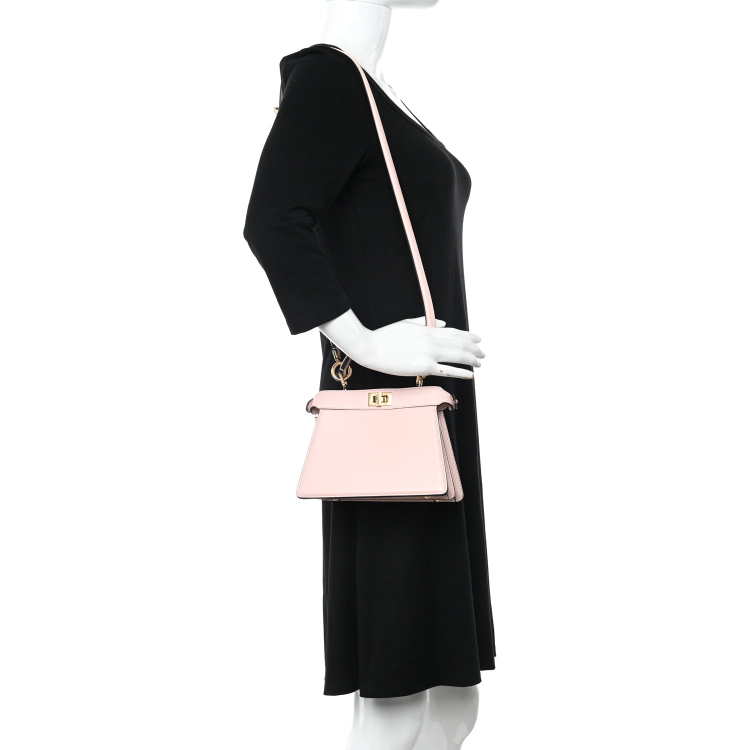 Fendi Shiny Nappa Petite Peekaboo I SEE U Satchel Rosa Confetto 2 of 12