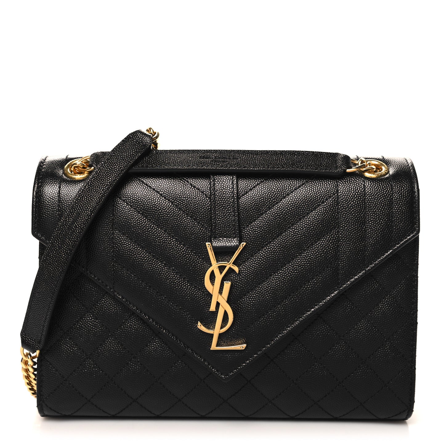 Grain De Poudre Textured Mixed Matelasse Triquilt Medium Monogram Satchel Black