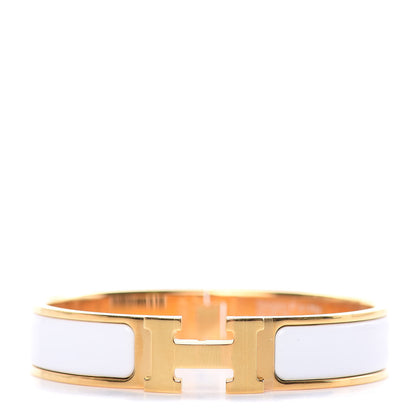 Hermes Enamel Narrow Clic Clac H Bracelet PM White 1 of 5