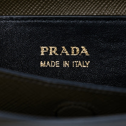 Prada Saffiano Cuir Medium Double Bag Militare 7 of 10