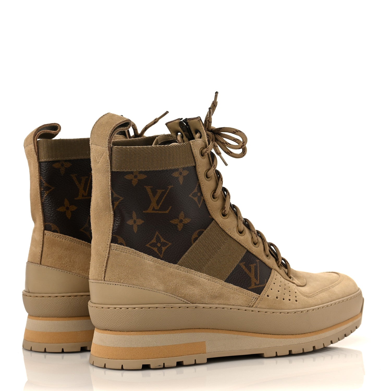 Louis Vuitton Suede Monogram Harlem Mens Ankle Boots 7 Sand 4 of 7