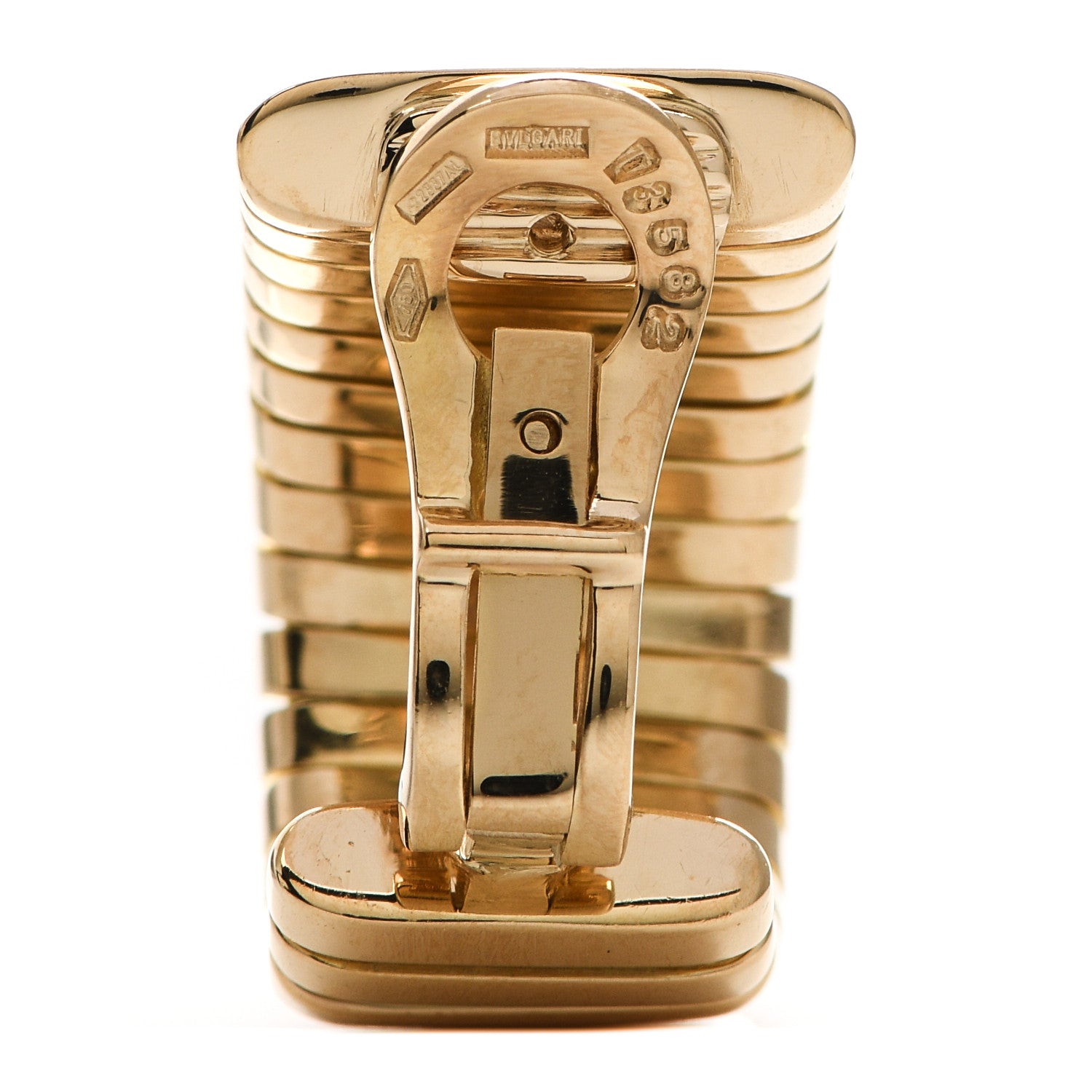 Bulgari 18K Yellow Gold Tubogas Clip On Earrings 4 of 4
