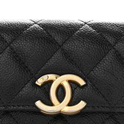 Chanel Shiny Caviar Quilted Chain Melody Belt Bag Black 9 of 11