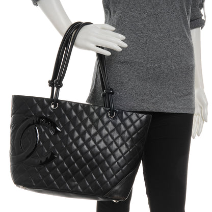 Chanel Calfskin Quilted Large Cambon Tote Black 2 of 7