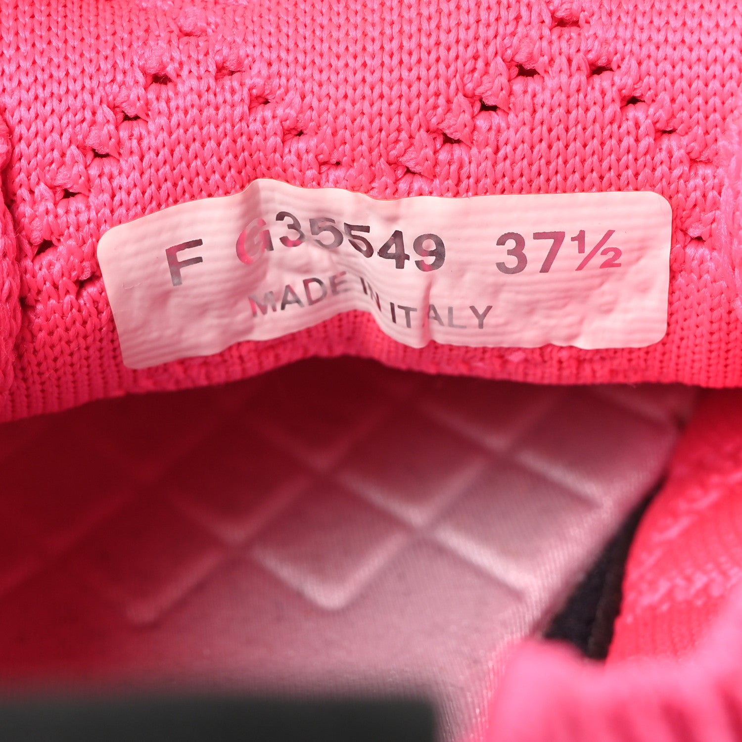 Chanel Mixed Fibers Quilted Womens CC Sneakers 37.5 Bright Pink 8 of 8