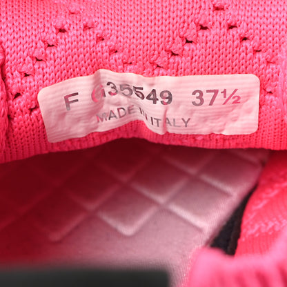 Chanel Mixed Fibers Quilted Womens CC Sneakers 37.5 Bright Pink 8 of 8