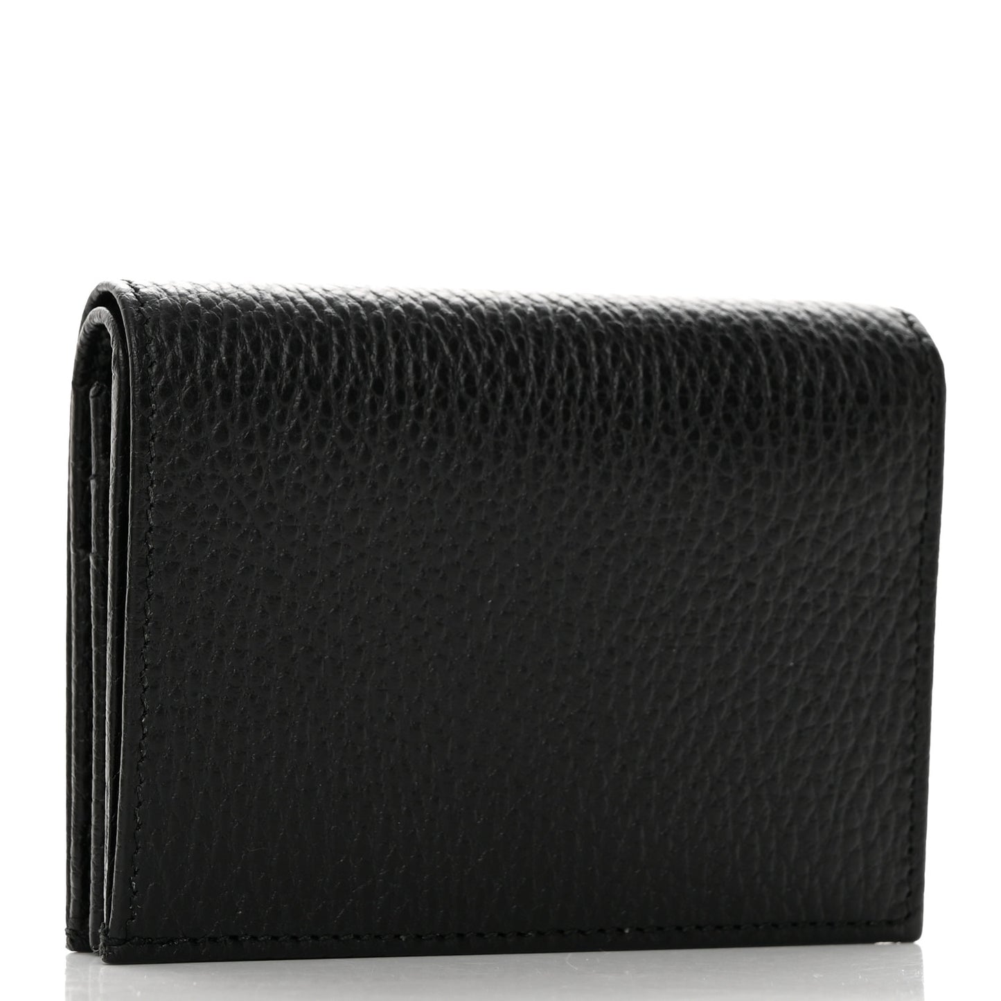 Pebbled Calfskin GG Marmont Card Case Black