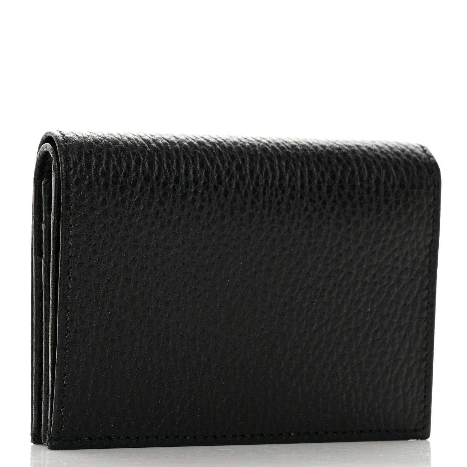 Gucci Pebbled Calfskin GG Marmont Card Case Black 3 of 8