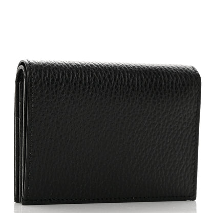 Gucci Pebbled Calfskin GG Marmont Card Case Black 3 of 8