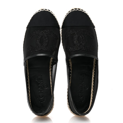 Chanel Mesh Grosgrain CC Espadrilles 38 Black 2 of 10