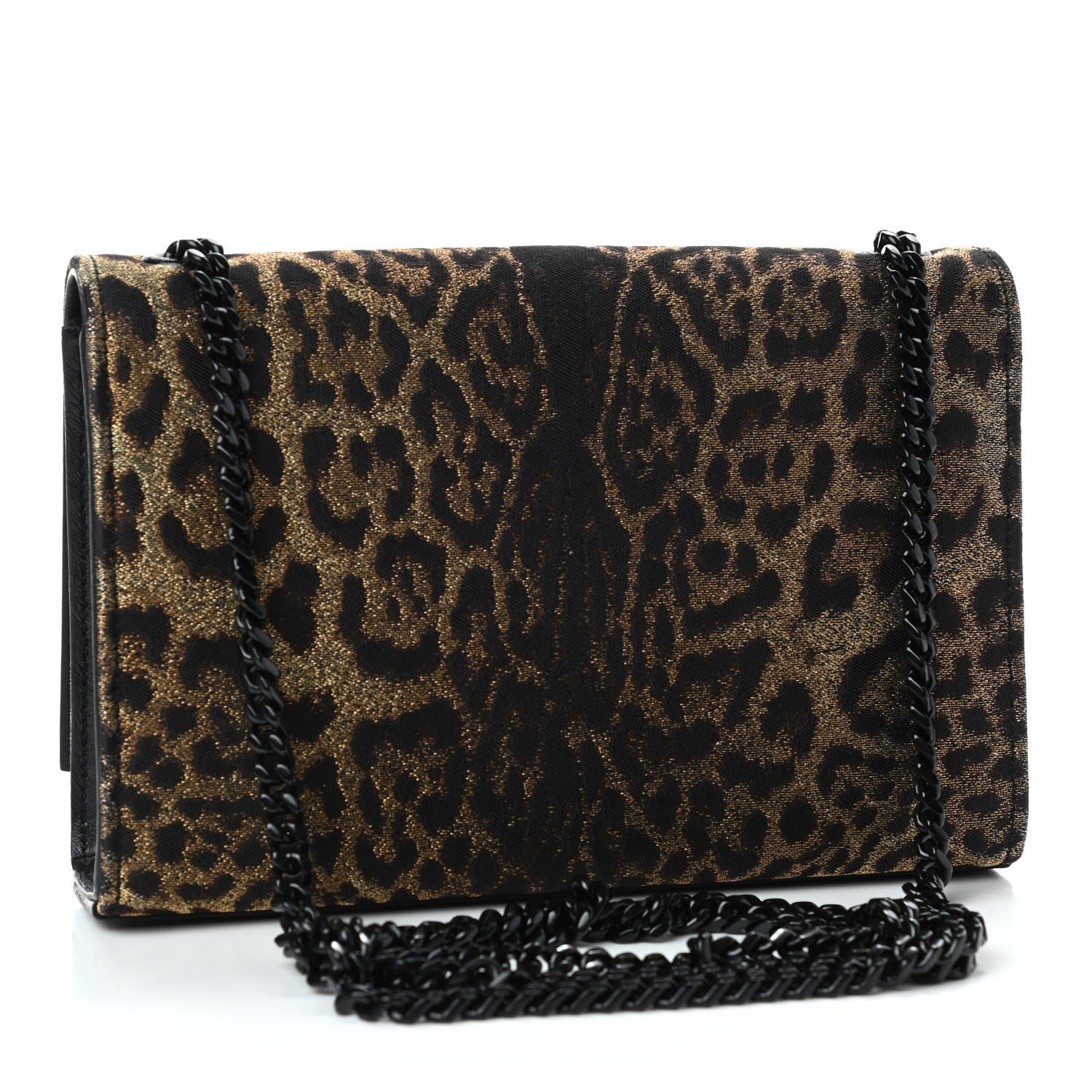 Saint Laurent Jacquard Leopard Small Monogram Kate Satchel Oro Natural 2 of 4