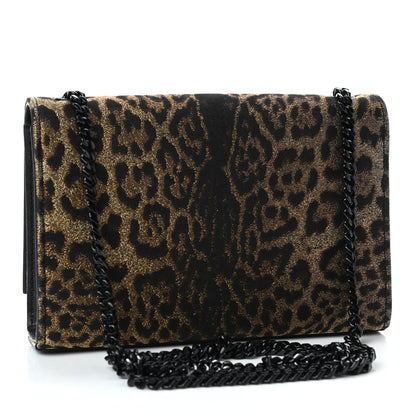 Saint Laurent Jacquard Leopard Small Monogram Kate Satchel Oro Natural 2 of 4