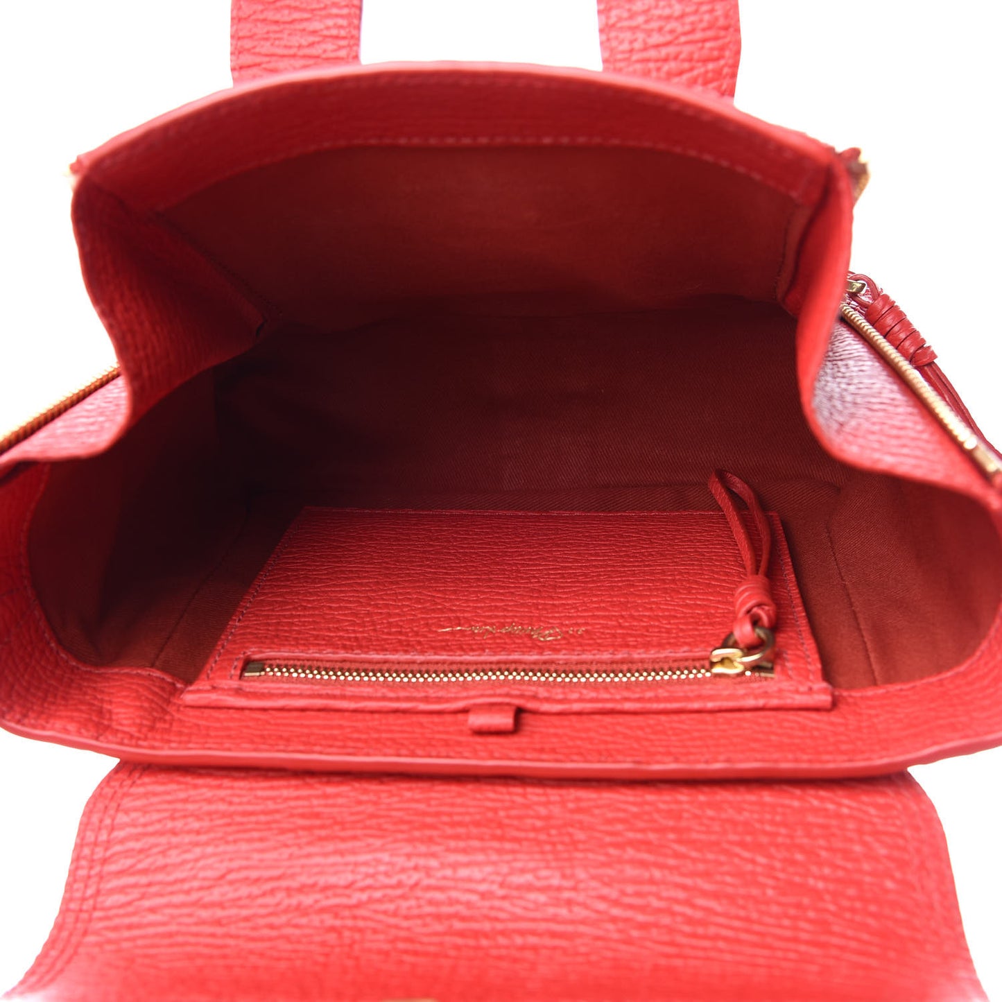 3.1 Textured Calfskin Mini Pashli Satchel Red