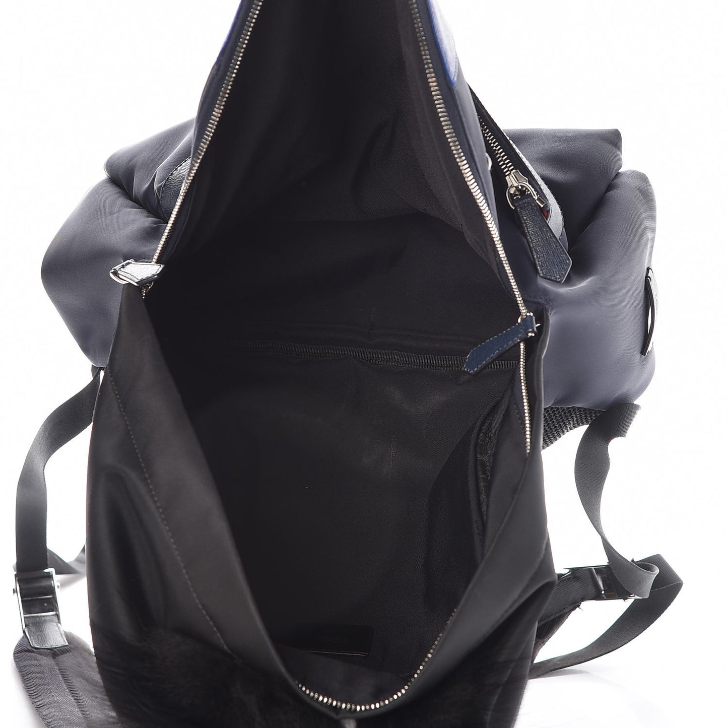 Nylon Vitello Fur Monster Backpack Black Multicolor