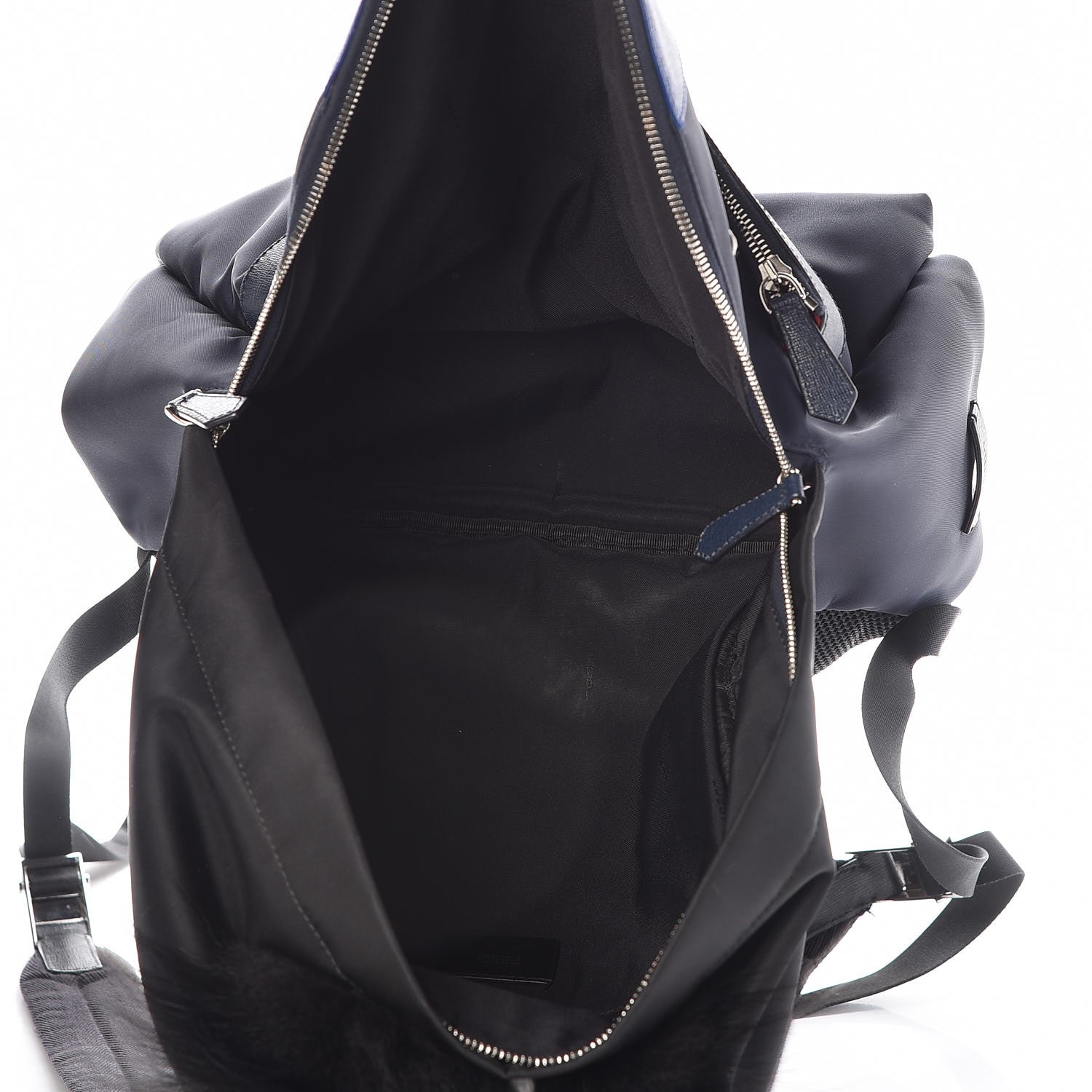 Fendi Nylon Vitello Fur Monster Backpack Black Multicolor 5 of 7