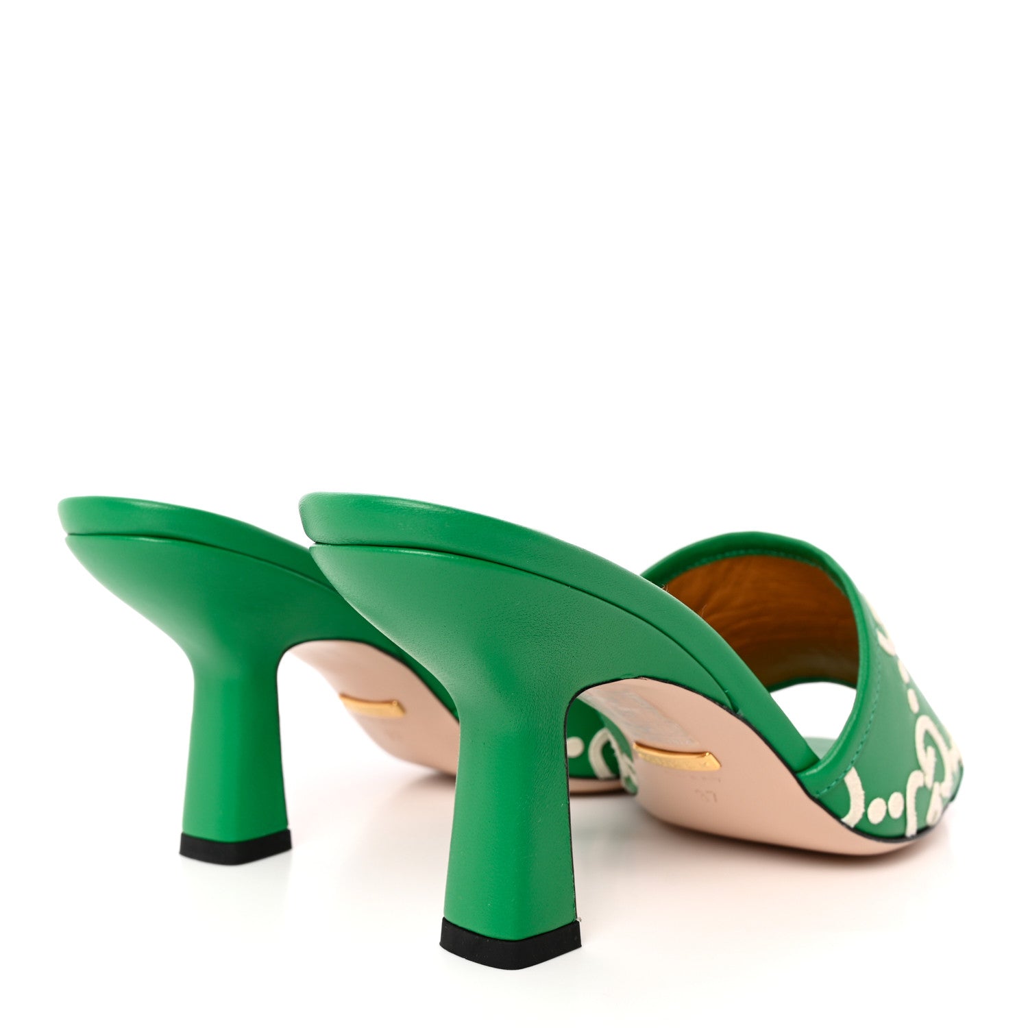 Gucci X ADIDAS Nappa Charlotte Suede Monogram Jumbo GG Trefoil 75mm Slide Sandals 37 New Shamarock Ivoire 4 of 9