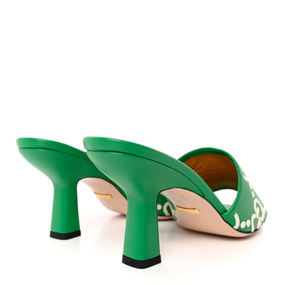 Gucci X ADIDAS Nappa Charlotte Suede Monogram Jumbo GG Trefoil 75mm Slide Sandals 37 New Shamarock Ivoire 4 of 9