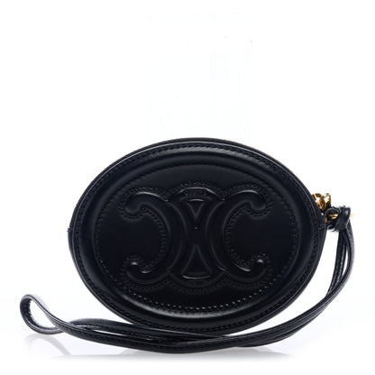 Celine Smooth Calfskin Triomphe Oval Wallet Black 1 of 6