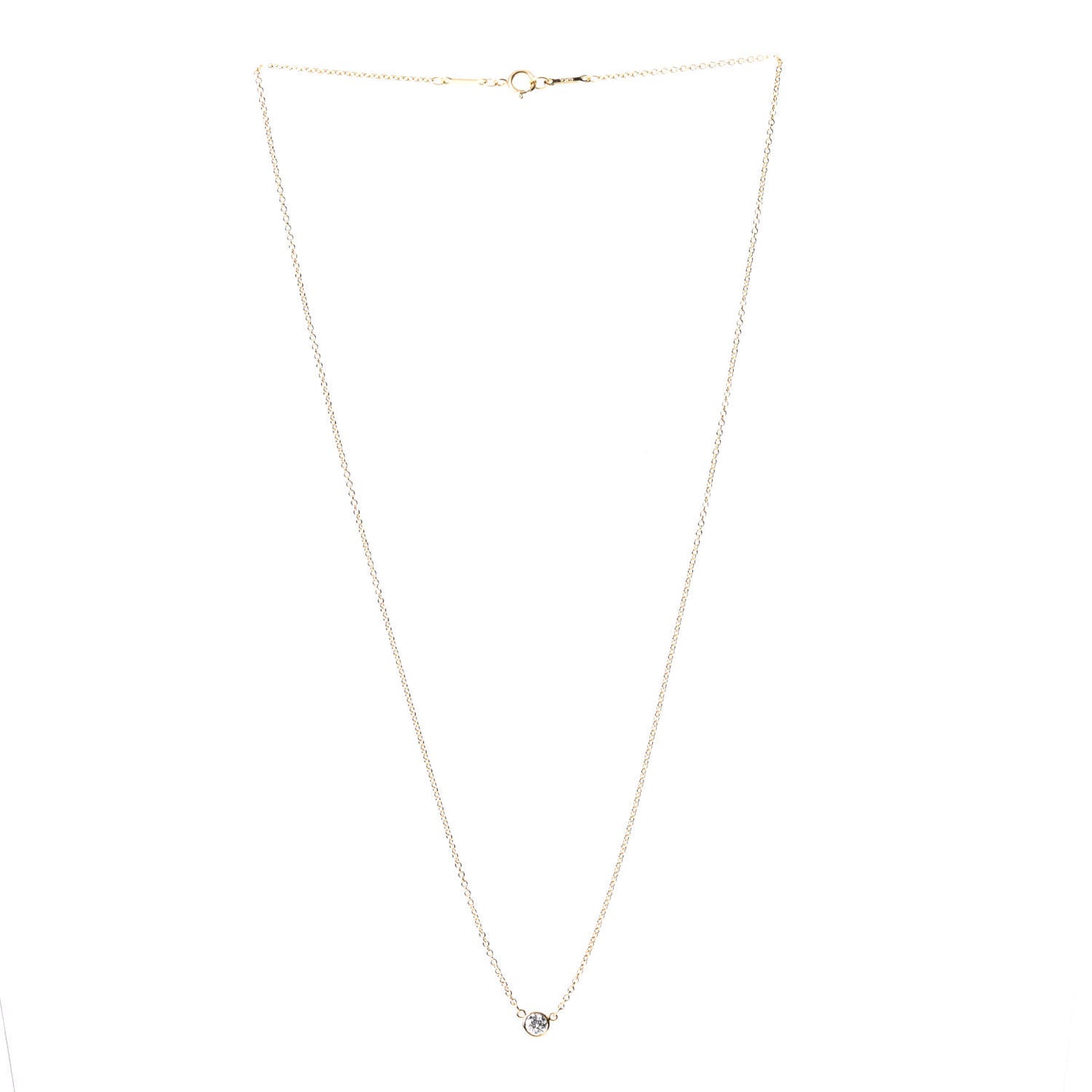 18K Yellow Gold Diamond .12ct Elsa Peretti Diamonds by the Yard Pendant Necklace