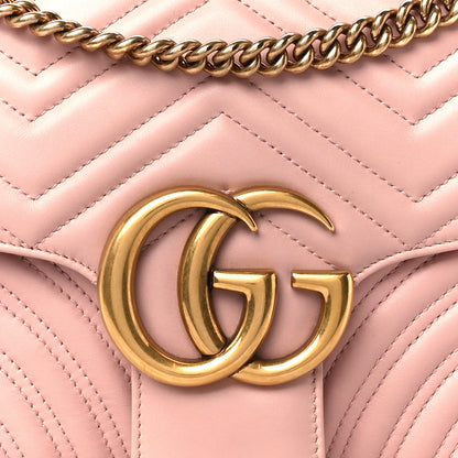 Gucci Calfskin Matelasse Medium GG Marmont Shoulder Bag Perfect Pink 9 of 11