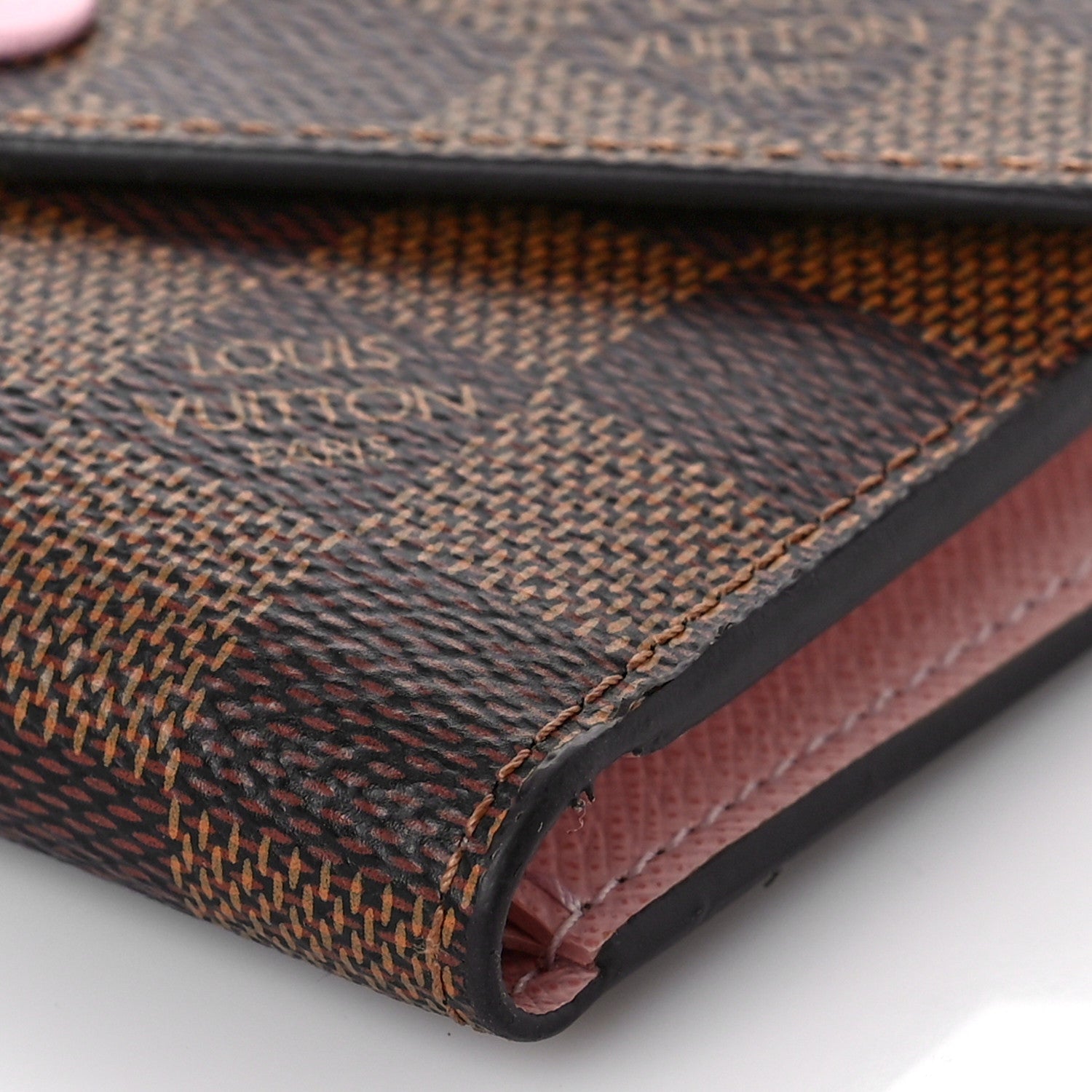 Louis Vuitton Damier Ebene Victorine Wallet Rose Ballerine 8 of 9