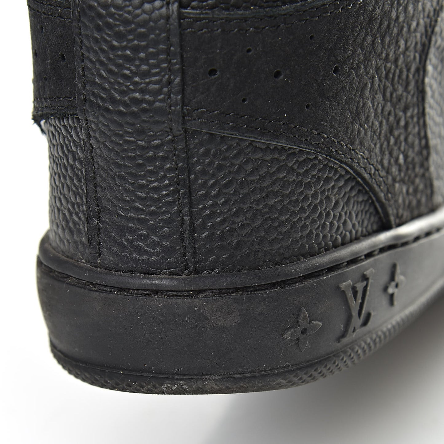 Calfskin Suede Monogram Cliff Top Wedge Sneakers 37 Black