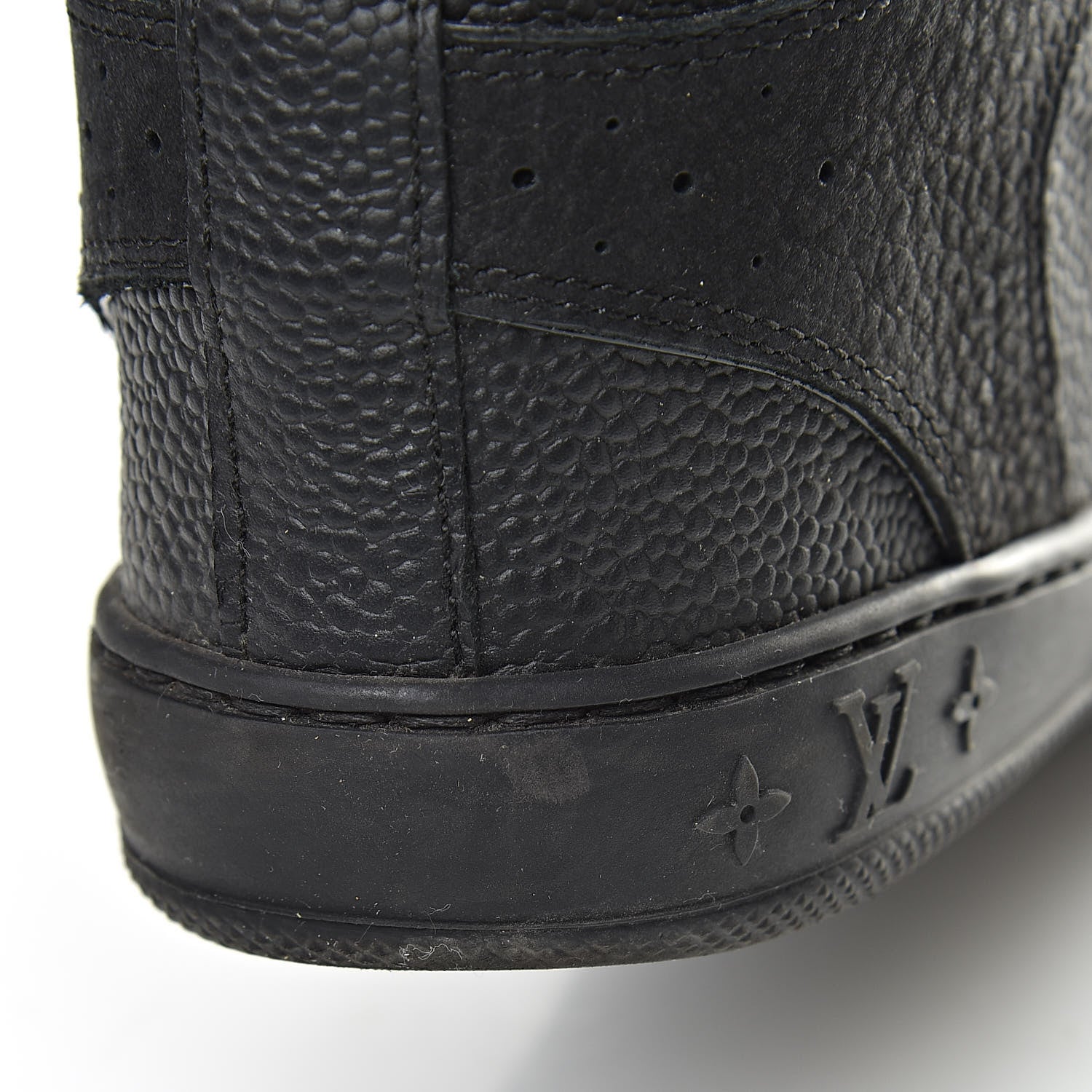 Louis Vuitton Calfskin Suede Monogram Cliff Top Wedge Sneakers 37 Black 12 of 12