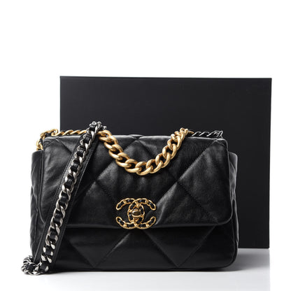 Chanel Goatskin Quilted Medium Chanel 19 Flap Black 11 of 11