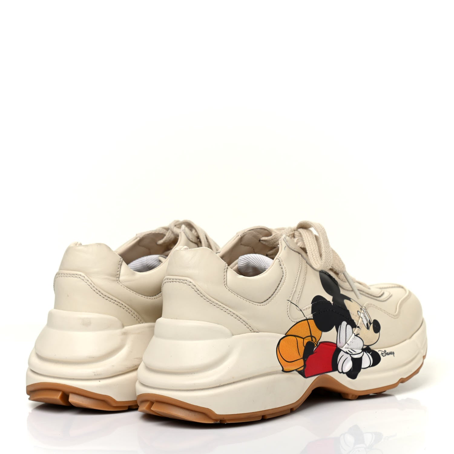 Gucci X DISNEY Calfskin Mickey Mouse Womens Rhyton Sneakers 36 Ivory 3 of 4